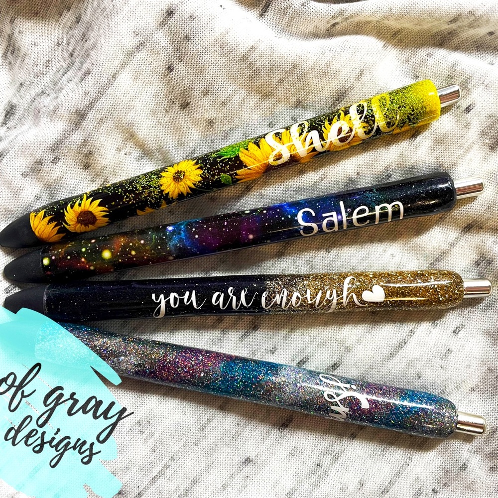 Custom Glittered Patterned Pens